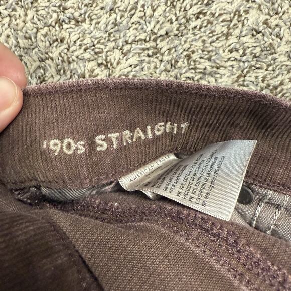 Junior Women’s Brown Corduroy American Eagle Pants 90's Straight Size Reg 0 - Picture 9 of 11